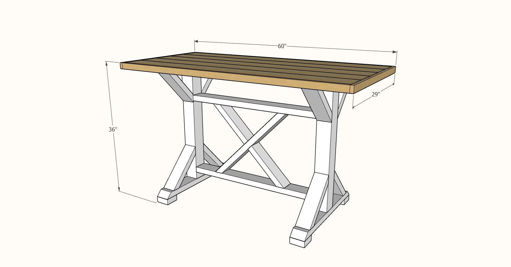 Counter Height Fancy X Farmhouse Table Ana White